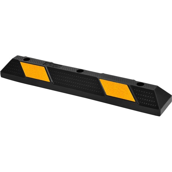 Global Industrial Uv Black Rubber, 3-15/16 in H, 35-1/4 in L, 6 in W, Black/Yellow 670595